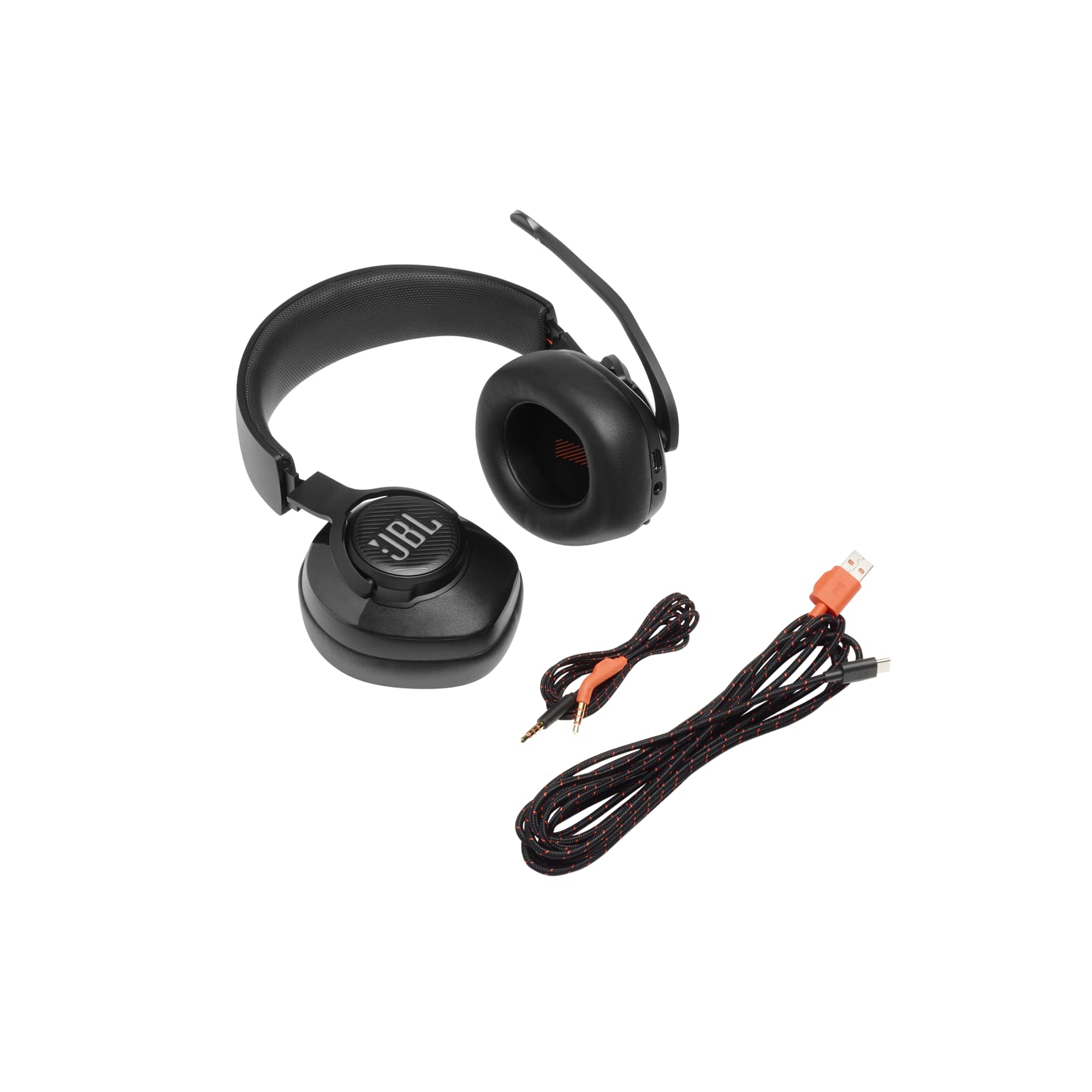 JBL Quantum 400 Auriculares para gamers con un diseño llamativo, tecnología de virtualización surround y reproducción DTS, con micrófono y RGB, compatible con múltiples plataformas, en negro JBL Quantum 400 Auriculares para gamers con un diseño llamativo, tecnología de virtualización surround y reproducción DTS, con micrófono y RGB, compatible con múltiples plataformas, en negro